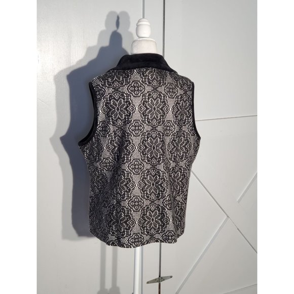 D & D LIFESTYLE VEST COLOR BLACK GRAY VELVET NECK ACRYLIC/POLYESTER SIZE XL - Picture 6 of 7